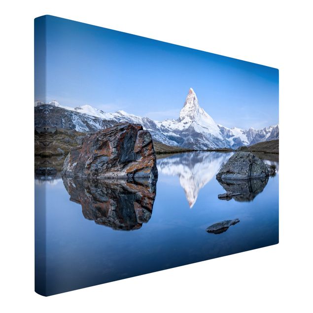 Mountain canvas wall art Stellisee Lake In Front Of The Matterhorn