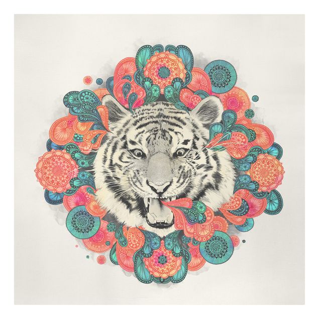 Art posters Illustration Tiger Drawing Mandala Paisley