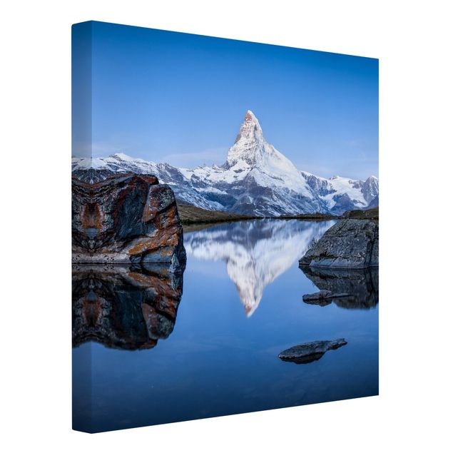 Mountain canvas wall art Stellisee Lake In Front Of The Matterhorn