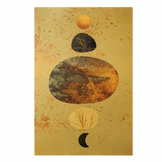 Elisabeth Fredriksson art Sun And Moon In Golden Glory