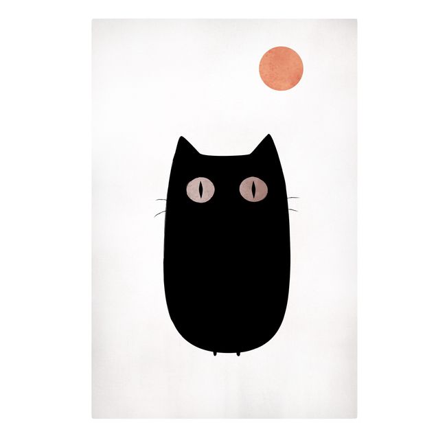 Canvas art Black Cat Illustration
