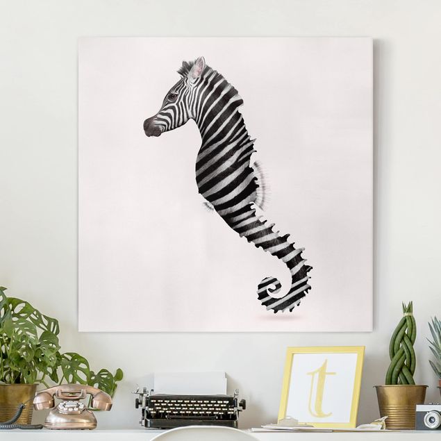 Canvas prints fishes Seahorse With Zebra Stripes