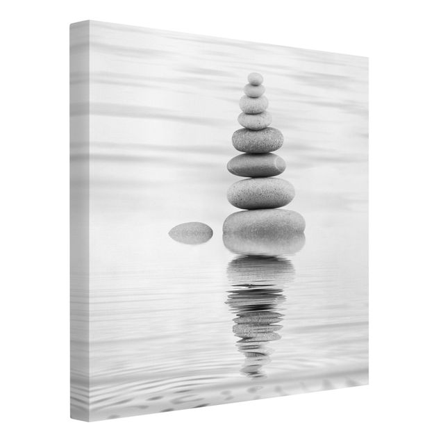 Canvas art prints Stone Tower In Water Black And White