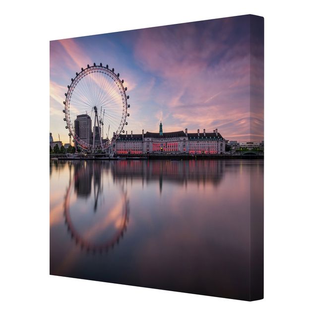 Skyline canvas print London Eye at Dawn