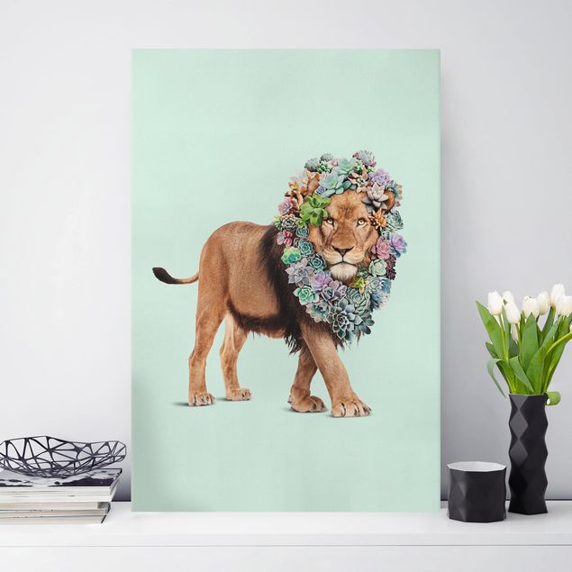 Kitchen Lion With Succulents