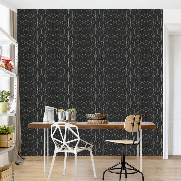 Geometric pattern wallpaper Three-Dimensional Cube Pattern