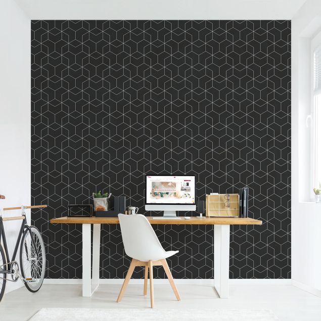 Modern wallpaper designs Three-Dimensional Cube Pattern