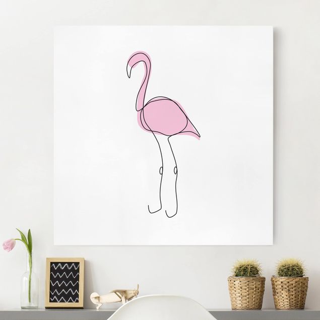 Prints Flamingo Line Art
