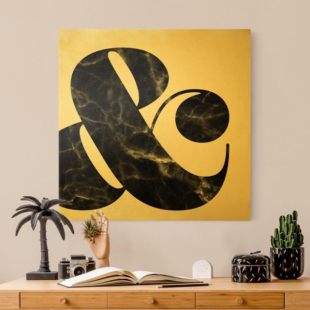 Black and white canvas art Ampersand Marble