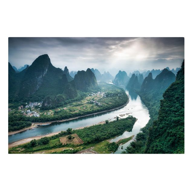 Canvas Asia View Of Li River And Valley
