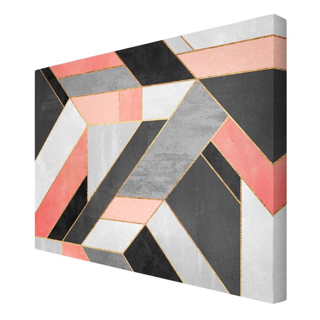 Pink wall art Geometry Pink And Gold