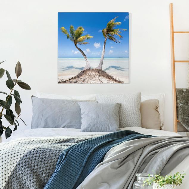 Beach wall art Beneath Palm Trees