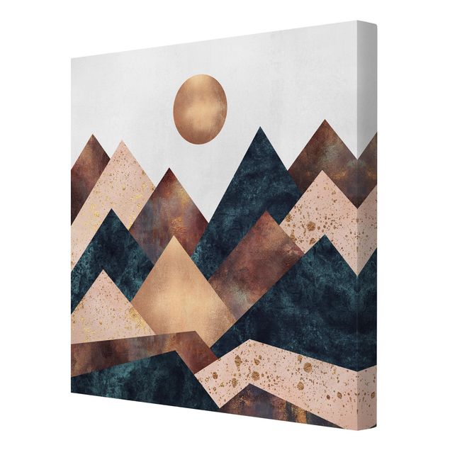 Canvas art Geometric Mountains Bronze