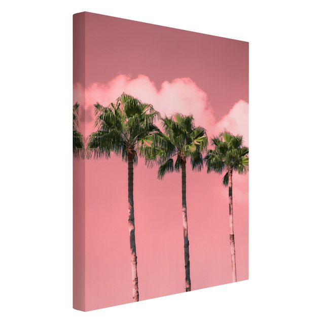 Canvas prints art print Palm Trees Against Sky Pink
