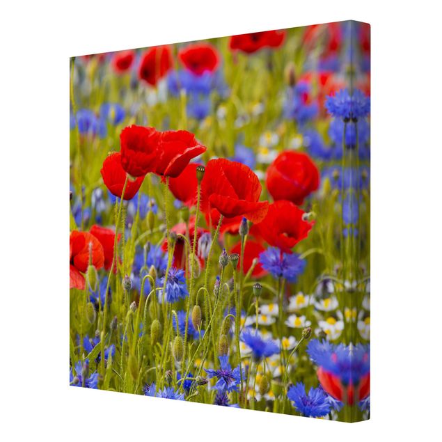 Floral canvas Summer Meadow With Poppies And Cornflowers