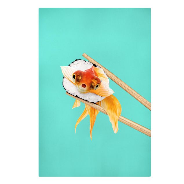 Canvas prints art print Sushi With Goldfish
