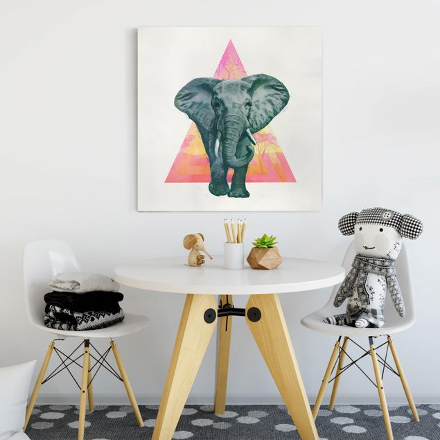 Canvas elefant Illustration Elephant Front Triangle Painting