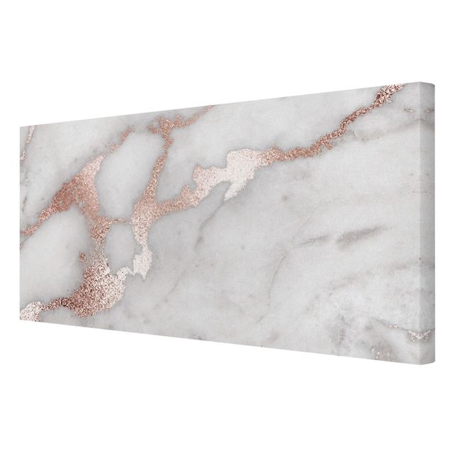 Grey canvas wall art Marble Look With Glitter