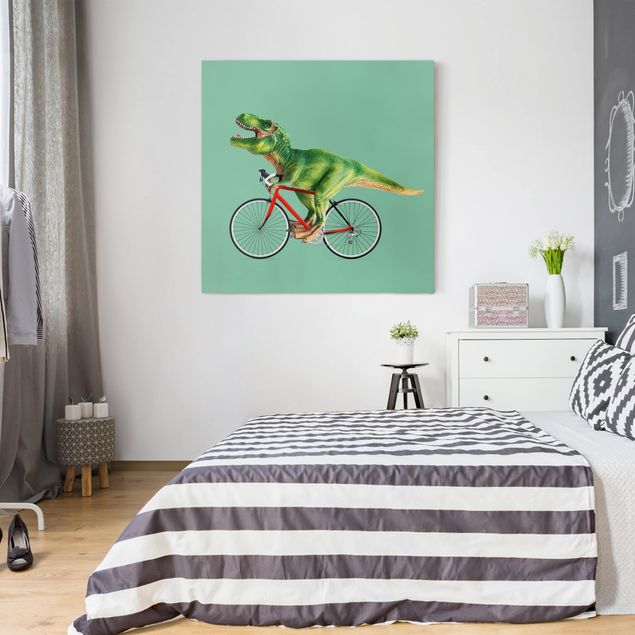 Canvas art Dinosaur With Bicycle