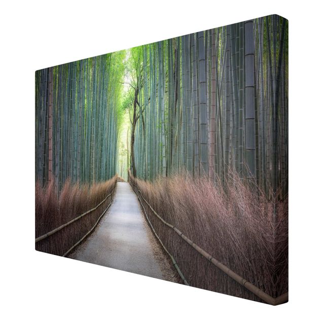Landscape canvas wall art The Path Through The Bamboo