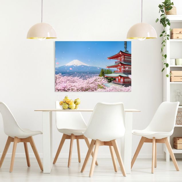 Landscape canvas prints Chureito Pagoda And Mt. Fuji