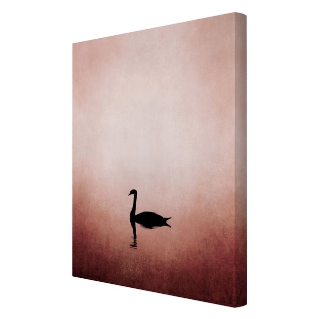 Canvas art prints Swan In Sunset
