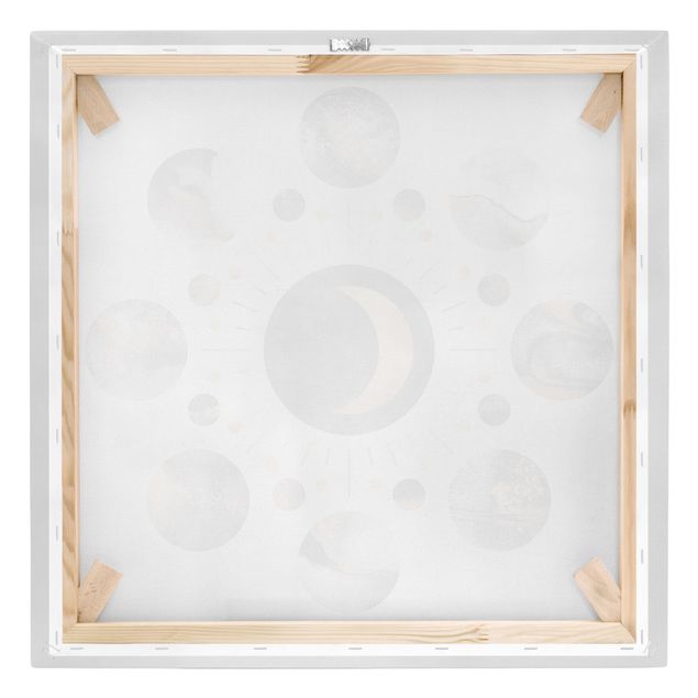 Canvas wall art Moon Phases Abstract Gold
