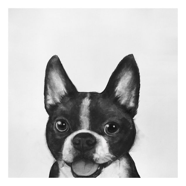 Canvas art prints Illustration Dog Boston Black And White Painting