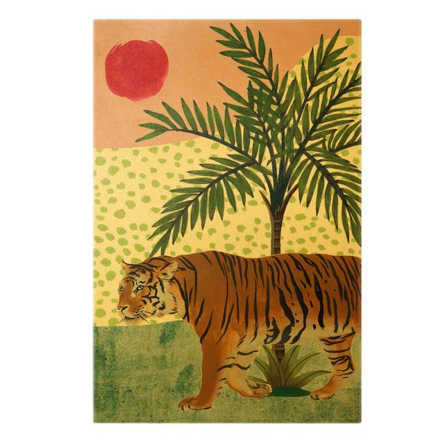 Prints flower Strolling Tiger At Dawn