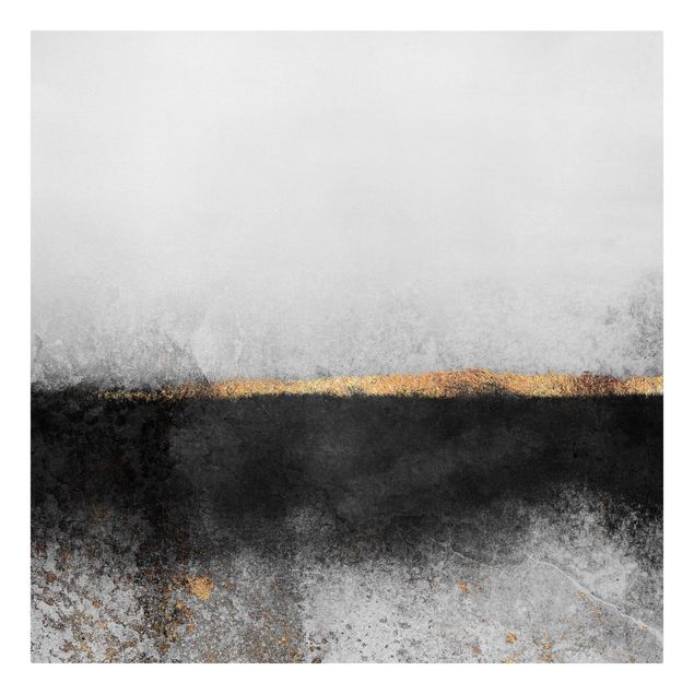 Black and white wall art Abstract Golden Horizon Black And White