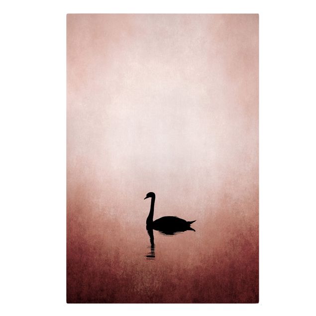 Canvas art Swan In Sunset