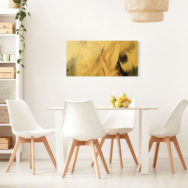 Canvas art Golden Abstract Winter Painting