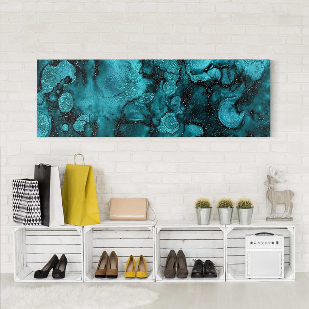 Canvas prints art print Turquoise Drop With Glitter