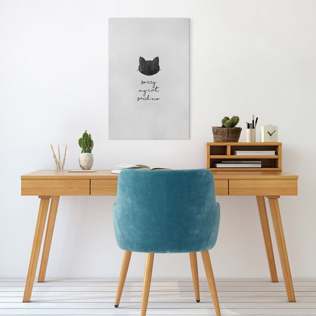 Canvas art Pet Quote Sorry My Cat Said No