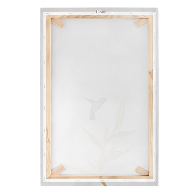 Canvas prints Hummingbird And Tropical Golden Blossom II
