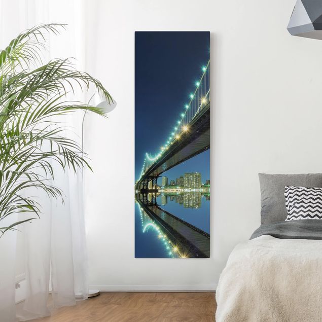 New York skyline canvas Abstract Manhattan Bridge