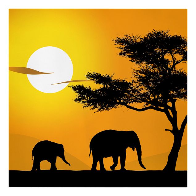 Canvas elefant African Elephant Walk