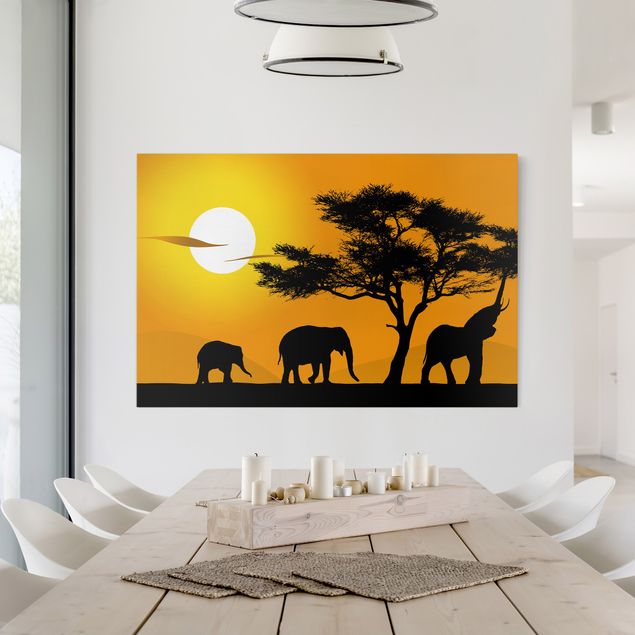 Prints landscape African Elephant Walk