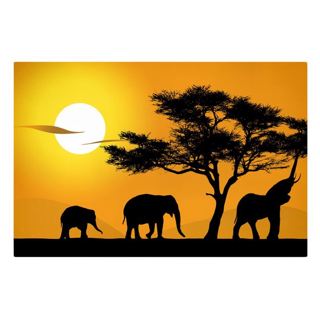 Canvas elefant African Elephant Walk