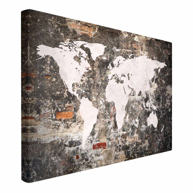 Framed world map Old Wall World Map