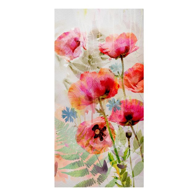 Floral picture Watercolour Flowers Poppy