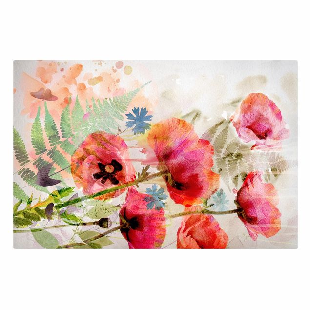 Floral picture Watercolour Flowers Poppy