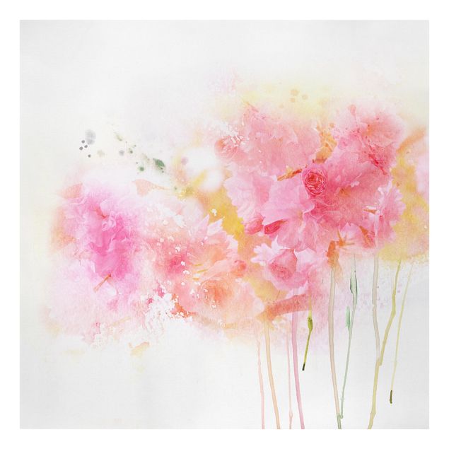 Modern art prints Watercolour flowers peonies