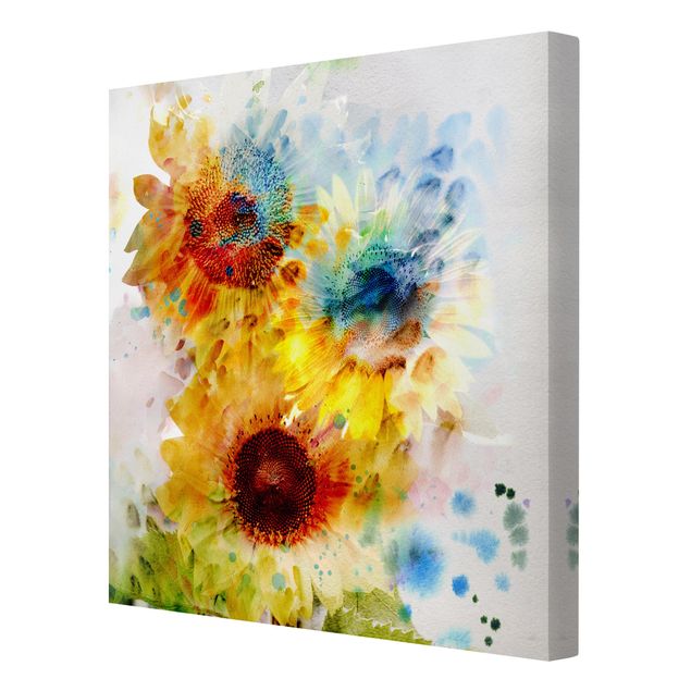 Contemporary art prints Watercolour Flowers Sunflowers