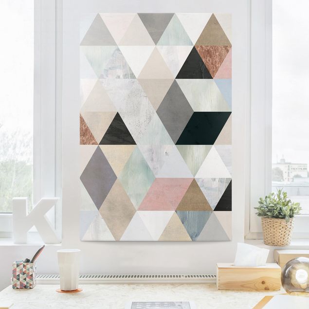 Vintage posters Watercolour Mosaic With Triangles I