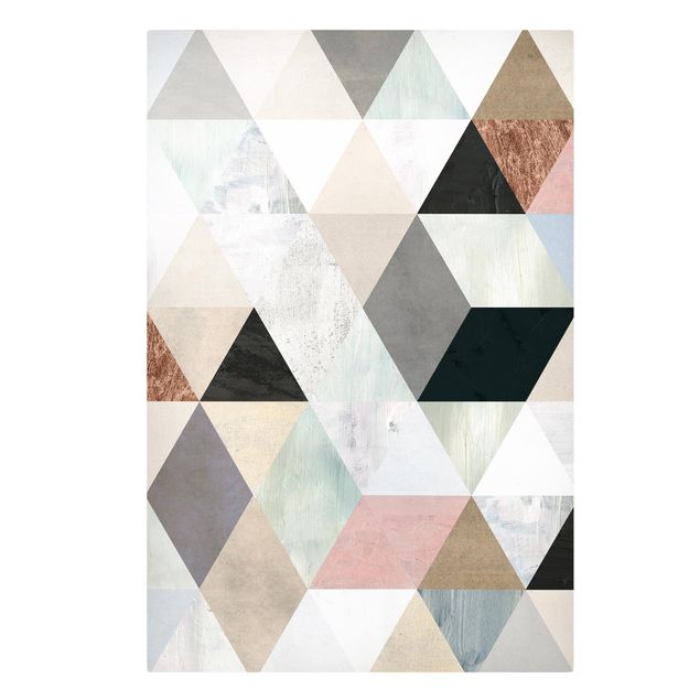 Prints Watercolour Mosaic With Triangles I