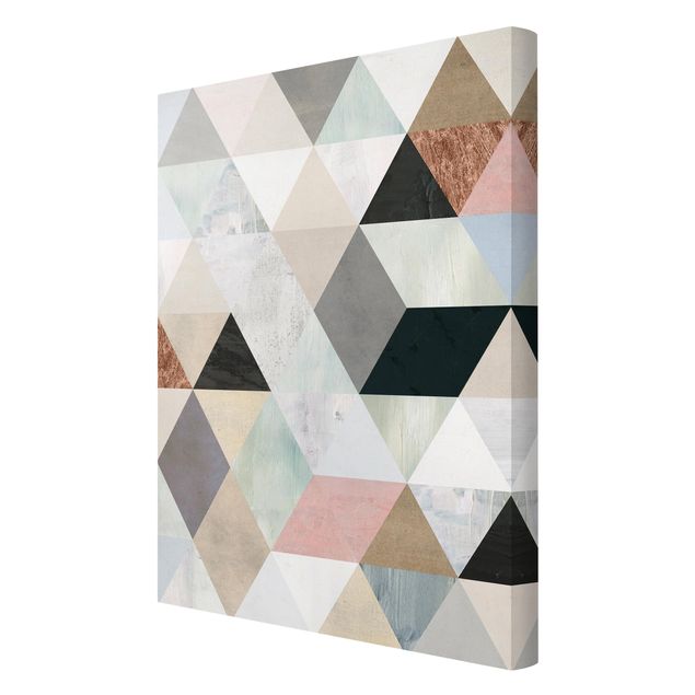Canvas prints Watercolour Mosaic With Triangles I
