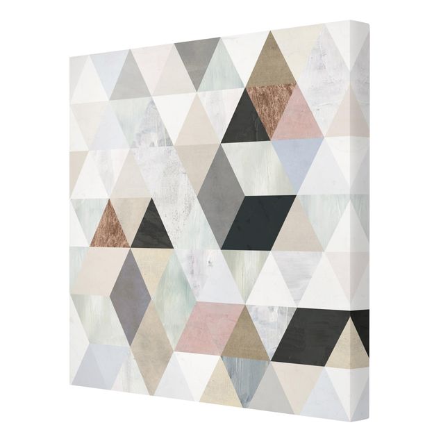 Canvas prints Watercolour Mosaic With Triangles I