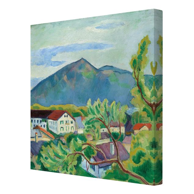 Canvas mountain August Macke - Spring Landscape in Tegernsee