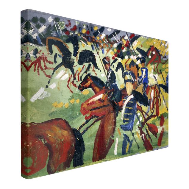 Horse canvas art August Macke - Hussars On A Sortie